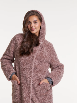 Шуба из овечьей шерсти, сиреневая, SilverFox