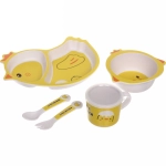 Набор детской посуды из бамбука 5 предметов «Цыпленок»