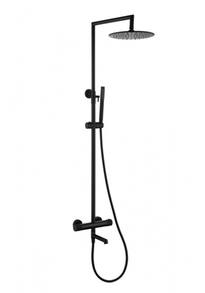 19170-C Душевая система с термостатом (ЧЕРНЫЙ) GANZER (5/1шт)