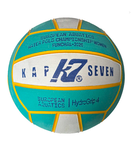 Официальный ватерпольный мяч KAP7 Madera Island Euro Champs (Чемпионат Европы 2026) Размер 4 женский