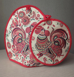 Гобеленовый набор для кухни Петушок красный (колпак на чайник и прихватка)