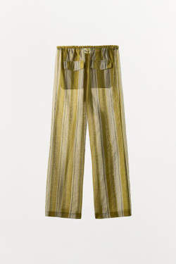 ZARA БРЮКИ В ПОЛОСКУ — ZW COLLECTION, ЗЕЛЕНАЯ ПОЛОСА