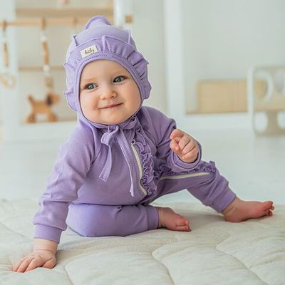 Ruffled zip-up sleepsuit 3-18 months - Lavender