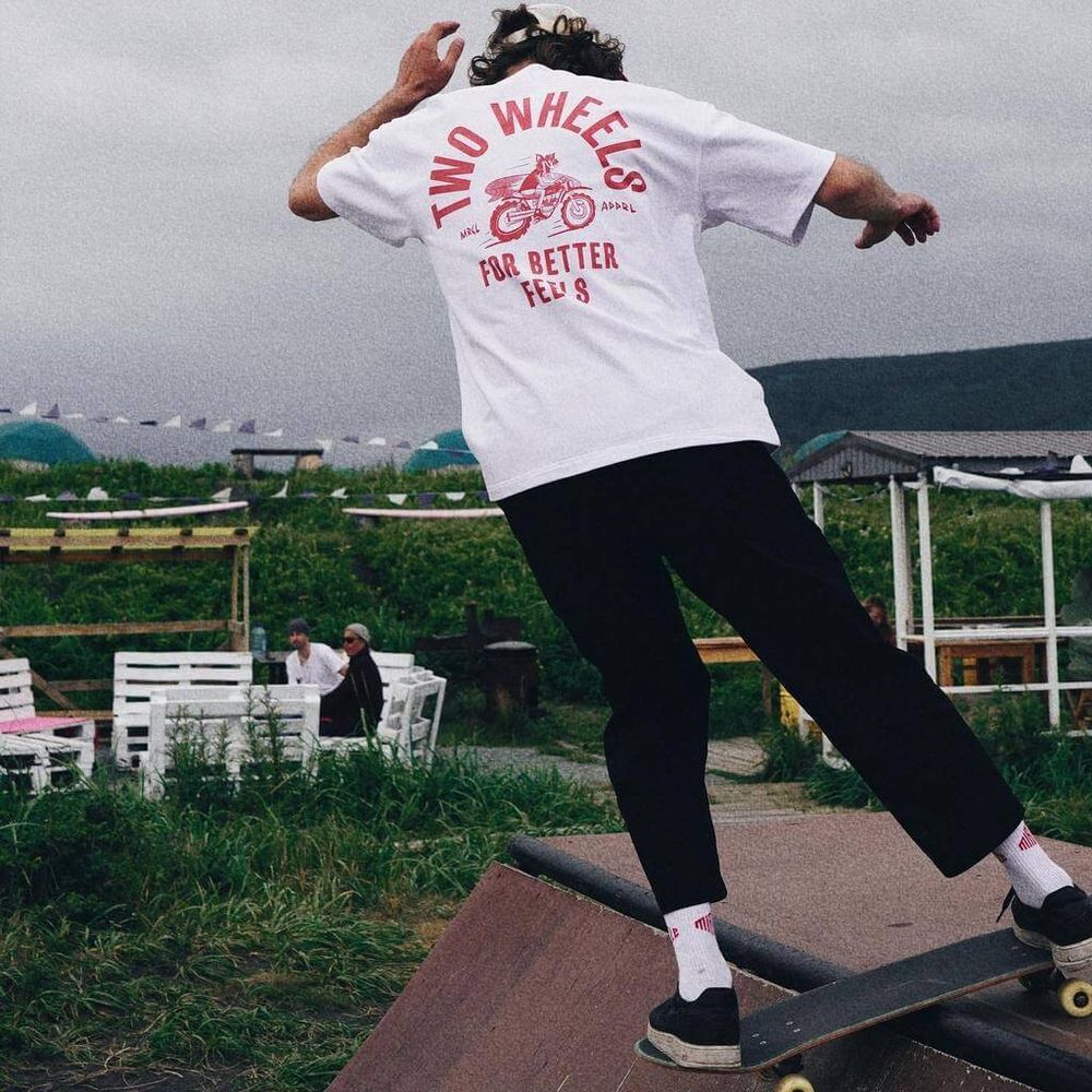 Футболка Miracle Apparel Heavy Soft Two Wheels For Better Feels Белая