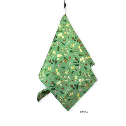 Полотенце COZA с принтом "Гербарий", 100% хлопок, размер 40х70 см