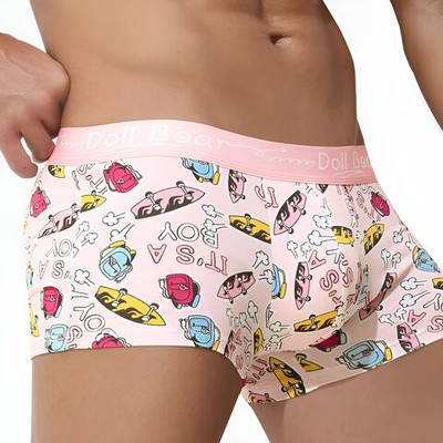 Розовые трусы-боксеры с принтом в виде скейтбордов (Размер: XXL) (Цвет: розовый)