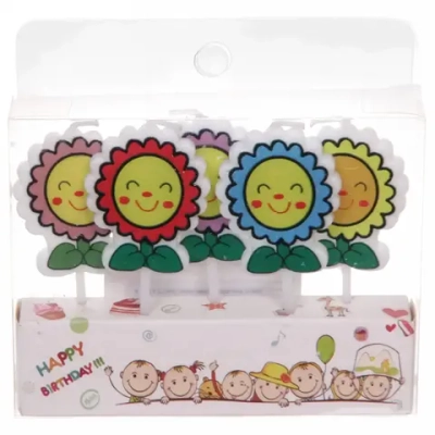 Свечи для торта «Солнышко» (набор 5 шт) 8 см