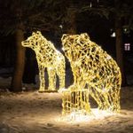 светодиодная фигура медведь у пня