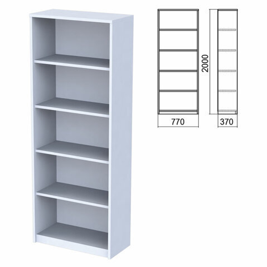 Шкаф (стеллаж) "Арго", 770х370х2000, 4 полки, серый