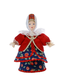 Кукла фарфоровая Костромичка в праздничной одежде