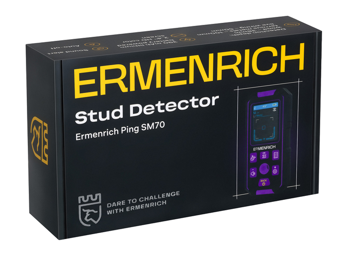 Детектор скрытой проводки Ermenrich Ping SM70, фиолетовый