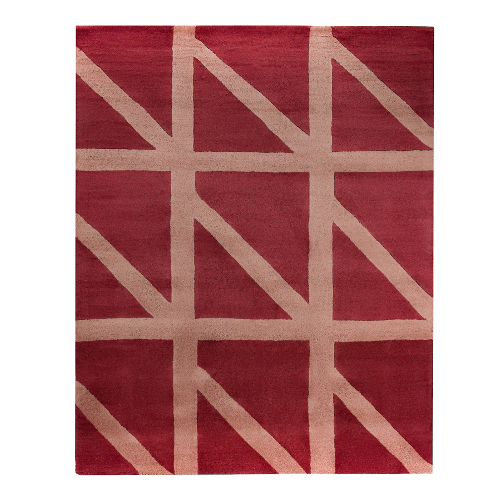 Ковер шерстяной ручной работы geometric dance бордового цвета, 200х280 см