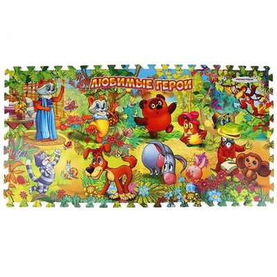 КОВРИК СБОРНЫЙ СОЮЗМУЛЬТФИЛЬМ 8 СЕГМЕНТОВ, КАЖДЫЙ 31.5*31.5СМ