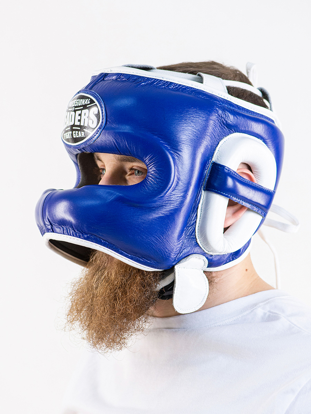 Шлем боксерский LEADERS LS BL/WH с бамперной защитой (сине-белый)