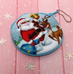 Кошелек с цепочкой «Дед Мороз с подарком», d-10см