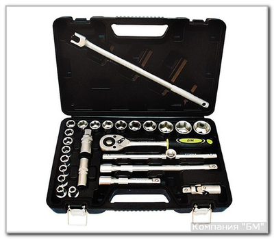 Набор торц. головок 1/2"DR 26 предм. CrV  БМ