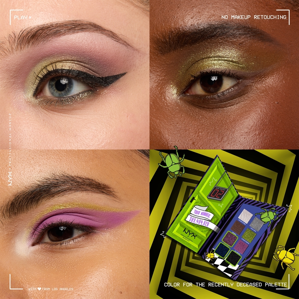 NYX Professional Makeup Beetlejuice Shadow Palette - Палитра теней для век 8 цветов, 8× 0,8 g