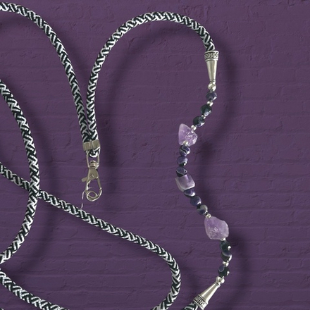 Шнурок для телефона. Аметист и Агат