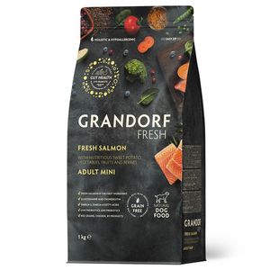 Сухой корм GRANDORF Fresh Dog Adult MINI Salmon&Sweet Potato для собак мелких пород из свежего филе лосося с бататом