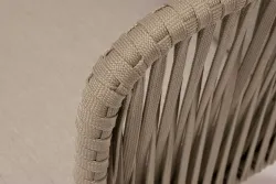 "Мальорка" диван 3-местный плетеный из роупа, основание дуб, роуп серо-коричневый 23мм, ткань бежевая 052