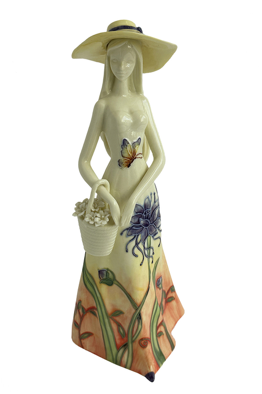 Фарфоровая статуэтка Дама с корзиной цветов в стиле ар-нуво. 1920-е г. Франция, Decor du Galion.