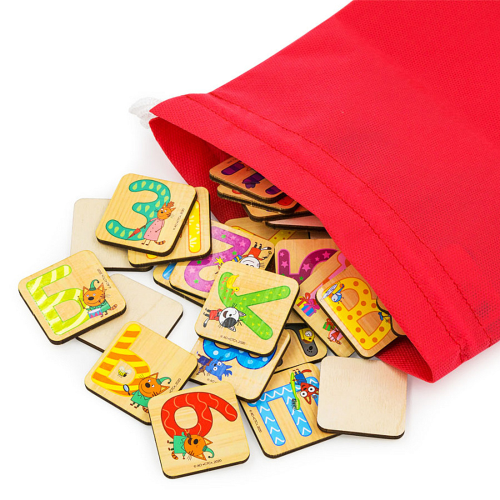 Лото ТРИ КОТА (42 фишки, 7 картинок в мешке) арт. ЛТ10