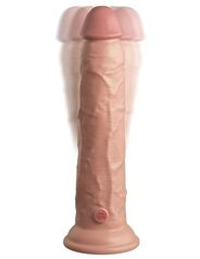 Телесный вибратор-реалистик на присоске 9’’ Vibrating Silicone Dual Density Cock - 24,8 см.