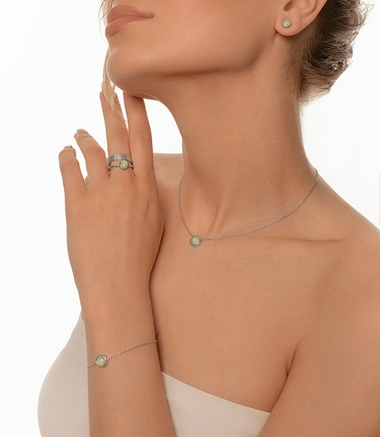 Браслет из серебра "Бирюзовый Халцедон"