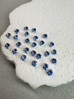 Шатоны 4 мм, Сапфир в серебре, 25 шт