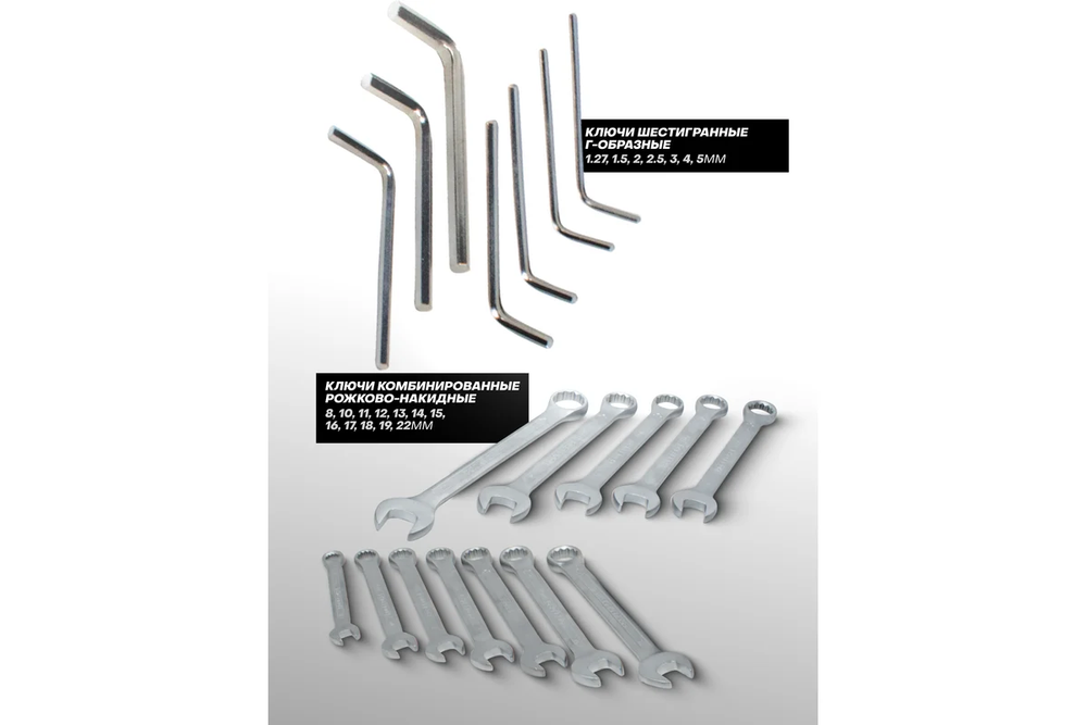 Набор инструмента RF-38841 1/2"&1/4"&3/8"DR с 6-гранными головками 216пр. ROCKFORCE