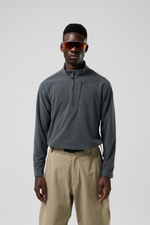 Лонгслив Nothomme Blue Checked Fleece Half Zip Sweater "Dark Grey"