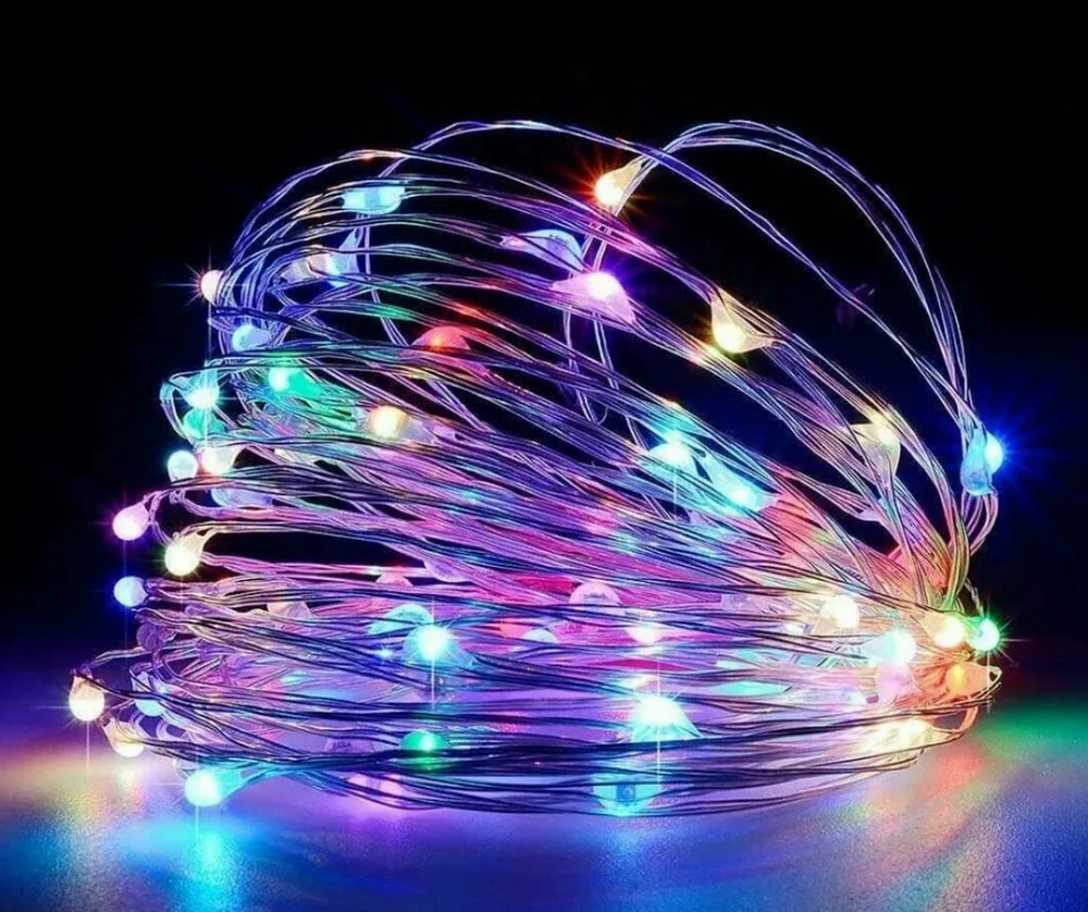 Гирлянда нить на проволоке LED Copper Lamps 500L-50м. RGB