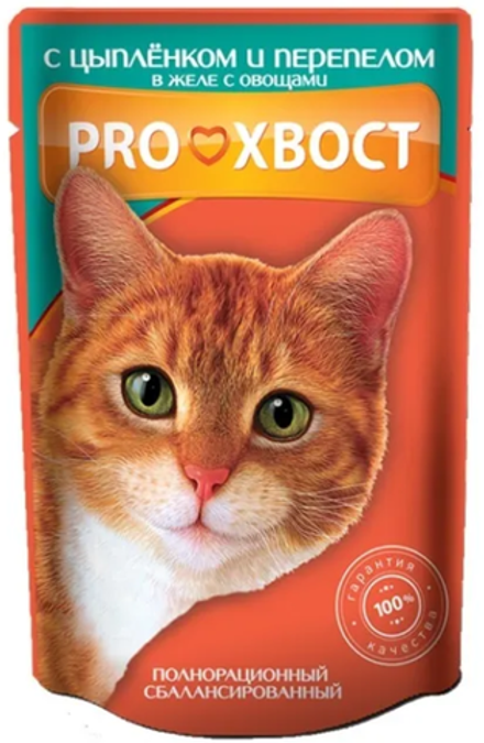 Прохвост для кошек Цыпленок-Перепел в желе 85гр.*25шт.