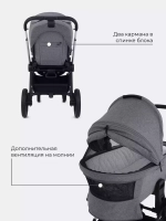 Коляска детская MOWBaby "ZOOM"PU (2в1) RA086 Silver Grey