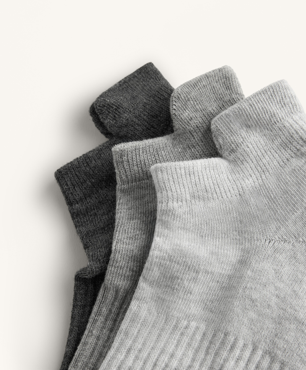 OYSHO Три пары спортивных носков, светло-серый меланж