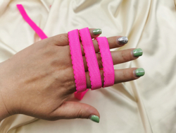 Отделочная резинка с фестонами, 12мм, неоново-розовый (Арт: OTR605/12-3578), м