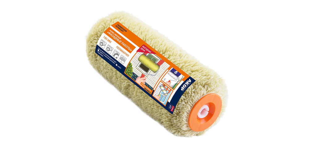 Ролик АКОР ПРОФИ Фасадные работы (Полиакрил) 180мм d8/48 (37)