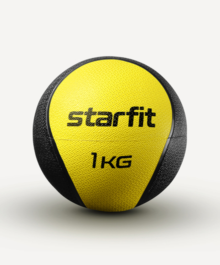 Медбол высокой плотности GB-702, 1 кг, желтый