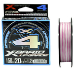 Шнур YGK X-Braid Upgrade X4 200м White Pink #1.2  0.185мм 9.0кг 1шт