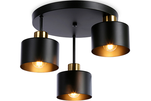 Подвесной светильник в стиле лофт TR8121/3 BK/BS черный/латунь E27*3 max 40W D370*265