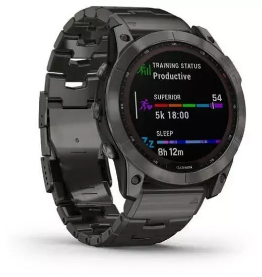 Garmin Fenix 7X Sapphire Solar титановый угольно-серый DLC с угольно-серым титановым DLC браслетом