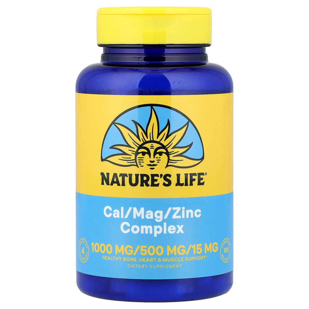 Nature's Life, Комплекс кальция, магния и цинка, 100 капсул