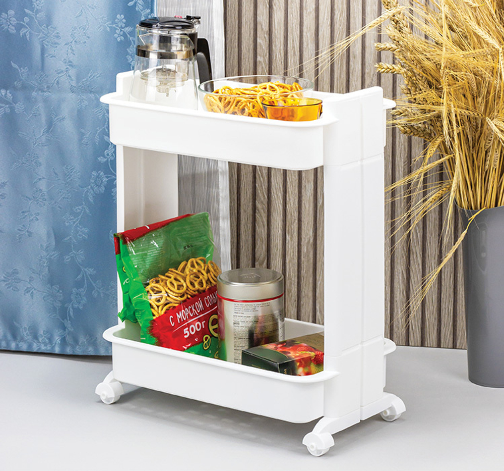 Стойка на колесах широкая (2 секции) М2732, белый