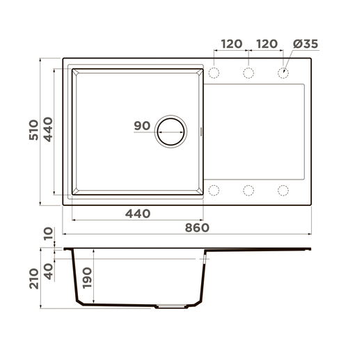 кухонная мойка Omoikiri Daisen 86-PA Artgranit/пастила