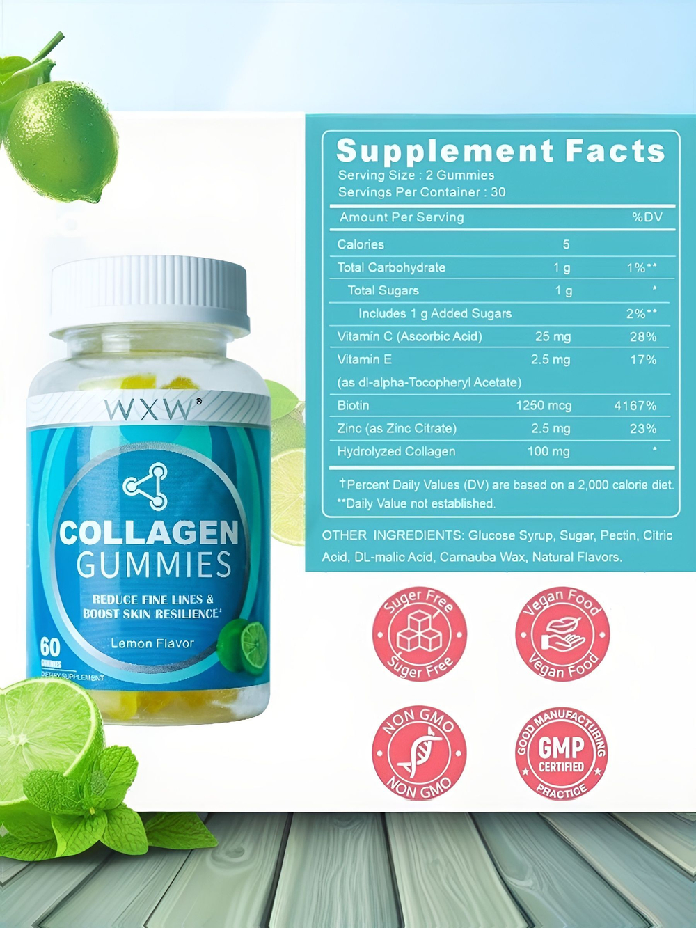 Витамины  WXW "Коллагеновые Мишки", коллаген для кожи и красоты, 209 г