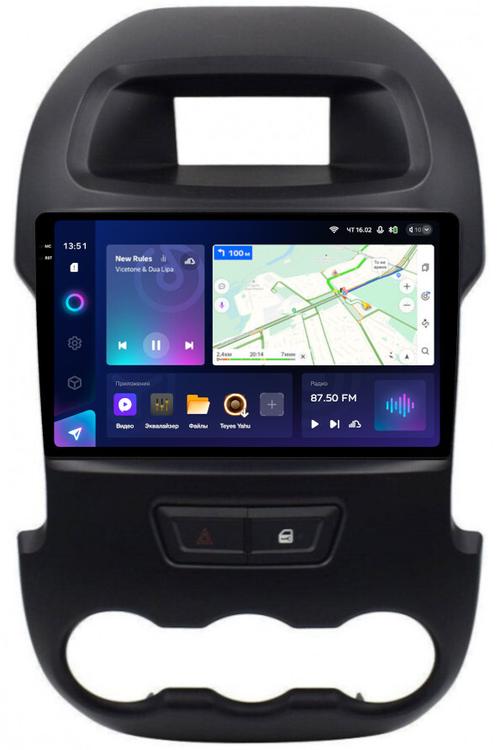 Магнитола для Ford Ranger 3 2011-2015 (рамка тип 2) - Teyes CC3-2K монитор 9.5" 2K QLED на Android 10, Быстрая, CarPlay, 4G SIM-слот