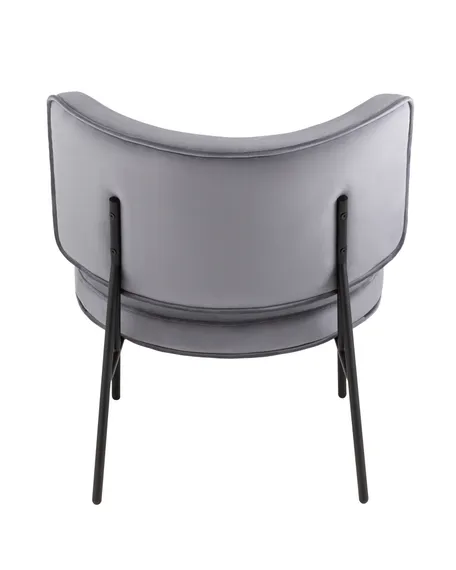 Кресло District Lounge, серый велюр