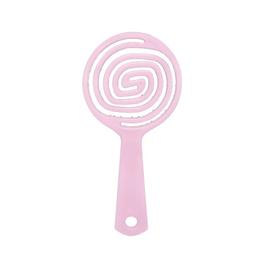 Расческа для распутывания волос в форме леденца SOLOMEYA Lollipop Shaped Mini Hair Brush Pink