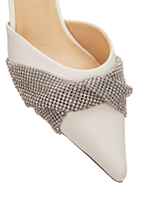 Женские босоножки белые со стразами