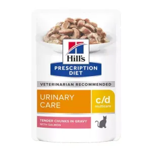 Пауч для кошек Hill`s Prescription Diet c/d Multicare, профилактика МКБ, растворение струвитов, с лососем